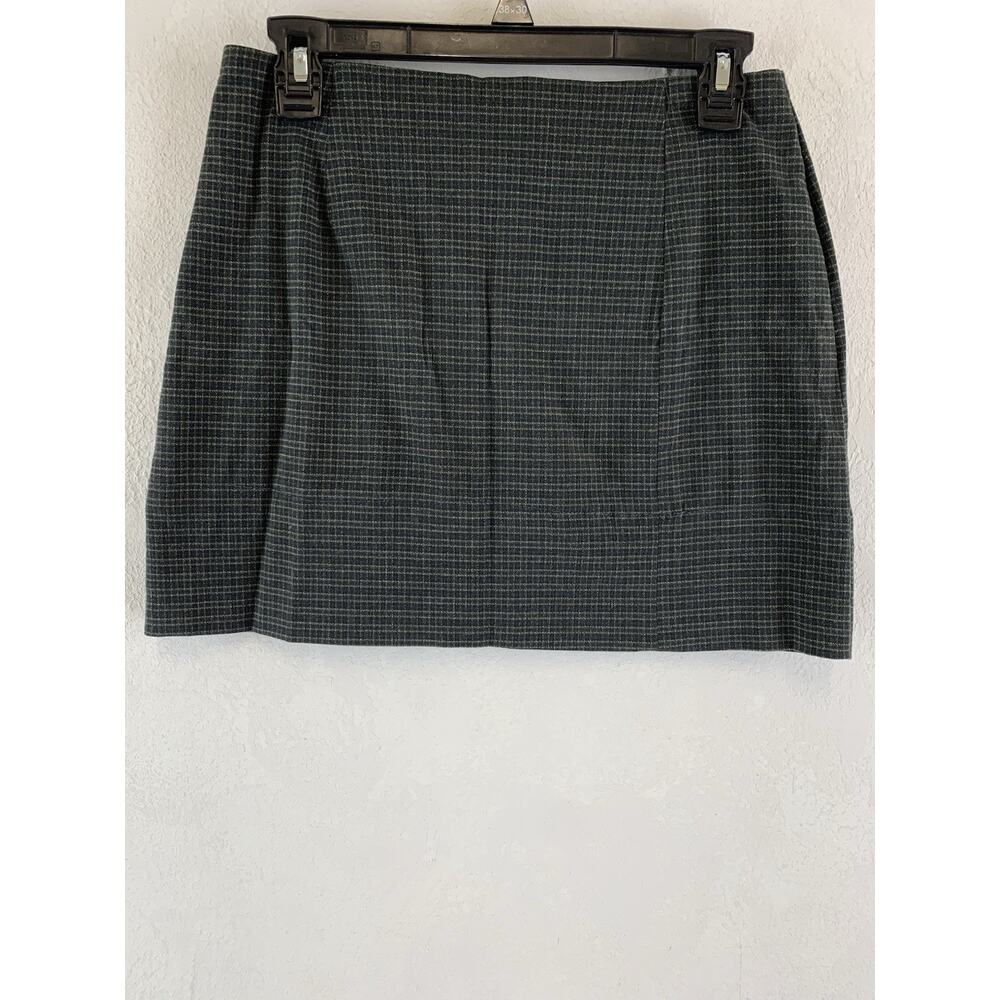 VTG Y2K Route 66 Women’s Mini Skirt Plaid Grunge Green Size 16